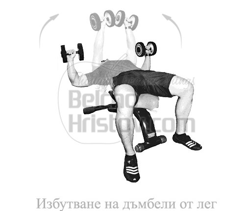 Избутване на дъмбели от лег