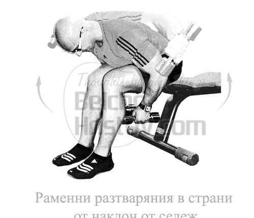 Раменни разтваряния встрани от тялото от полунаклон