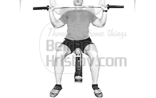 Раменни преси с щанга пред гърди